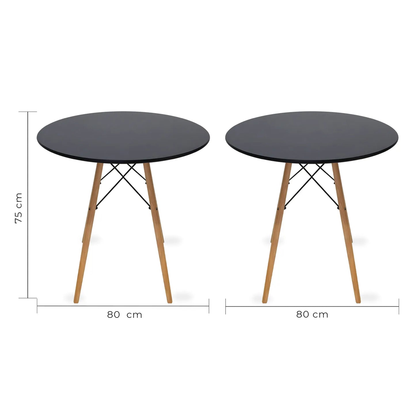 Comedor Frankfurt con Mesa Eames 0.80m Negro