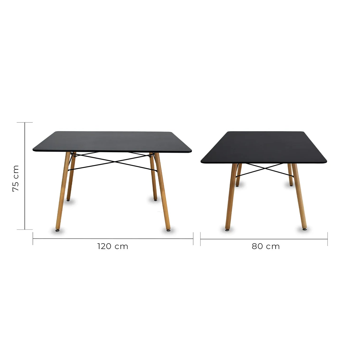 Comedor Frankfurt con Mesa Eames Rectangular 1.20m Negro