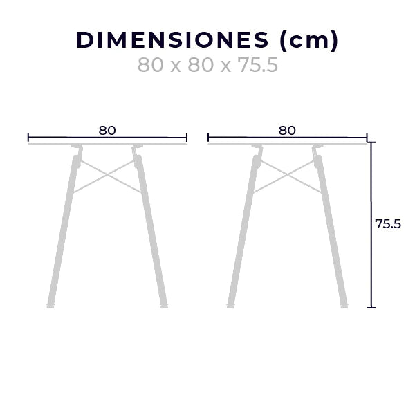 Mesa Eames Circular de .80cm D en Cristal