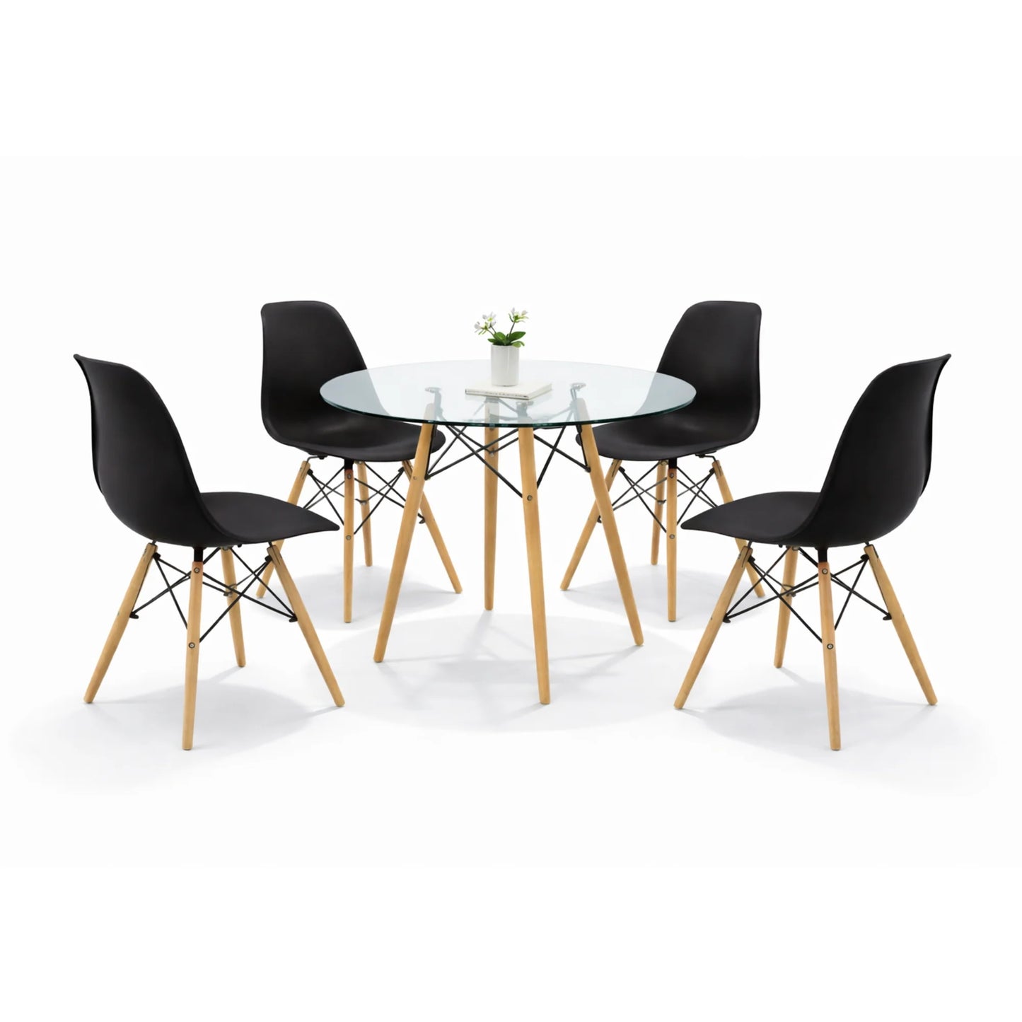 Comedor Eames Cristal 0.80m De Diametro
