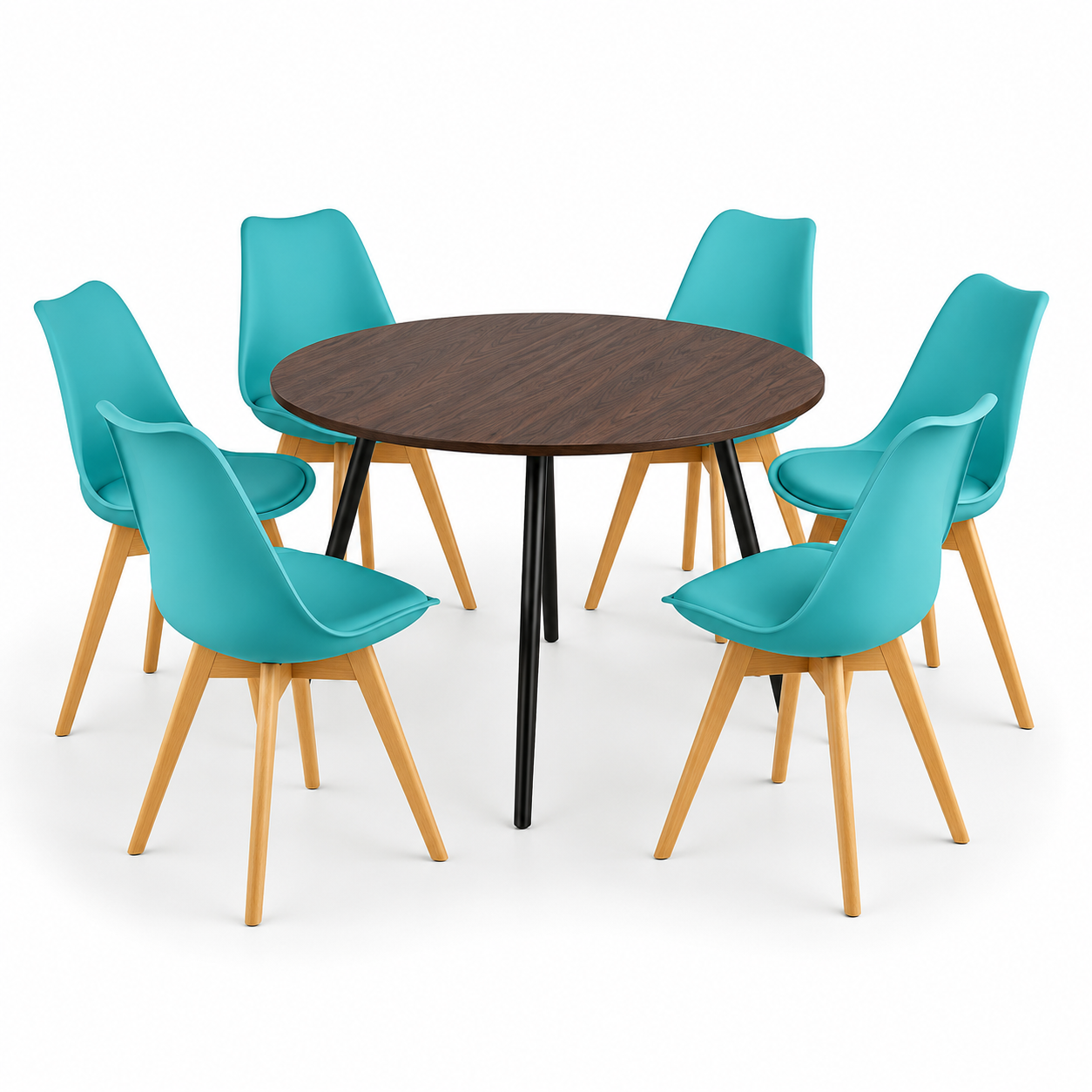 Comedor para 6 Personas Frankfurt Mesa Color Nogal