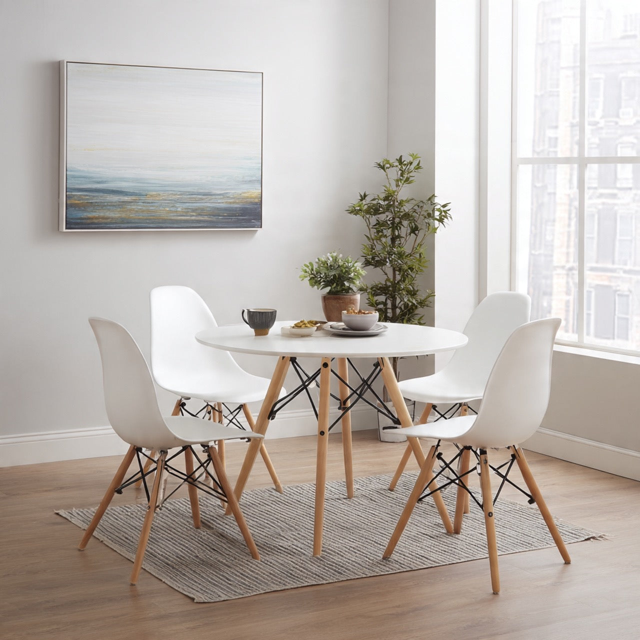 Comedor Eames Mesa 0.80m Blanco