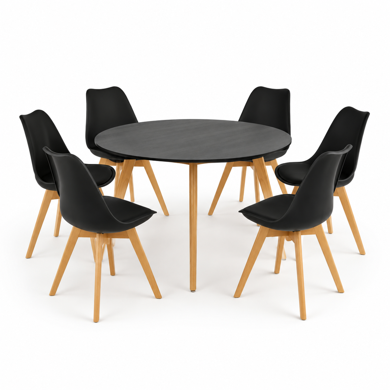 Comedor para 6 Personas Frankfurt Mesa Color Negro