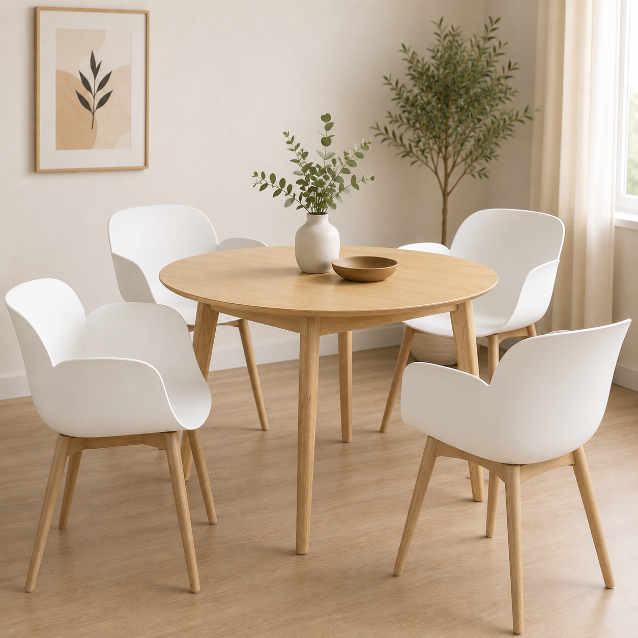 Comedor Madeira 4 Personas Sillas Mantova