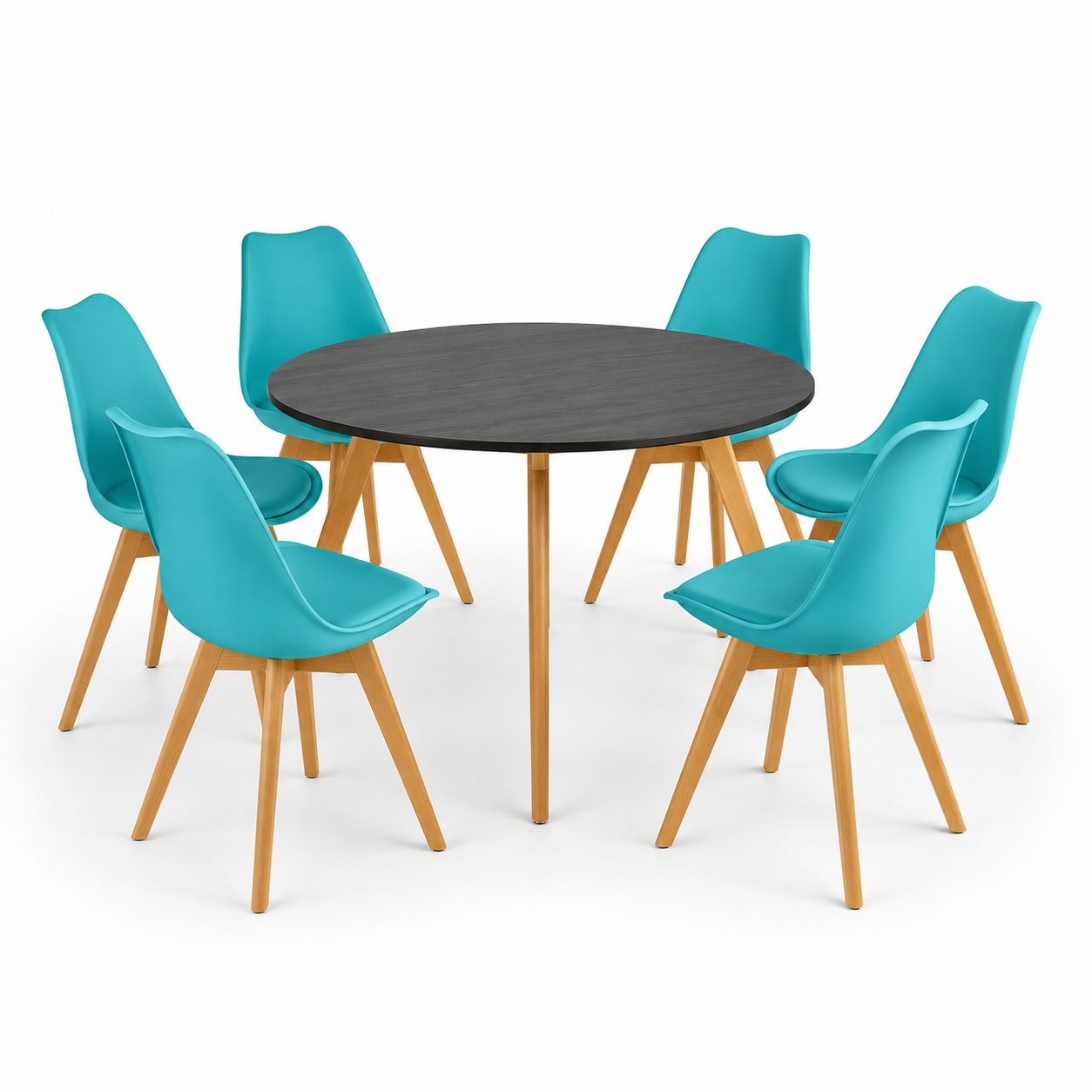 Comedor para 6 Personas Frankfurt Mesa Color Negro
