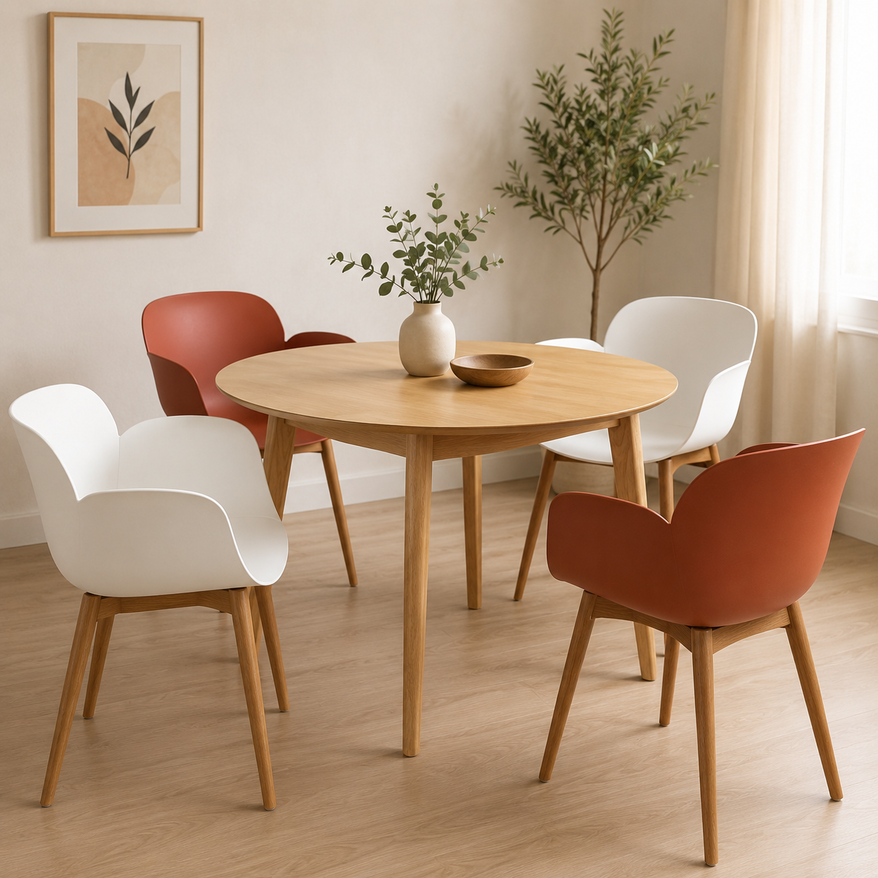 Comedor Madeira 4 Personas Sillas Mantova
