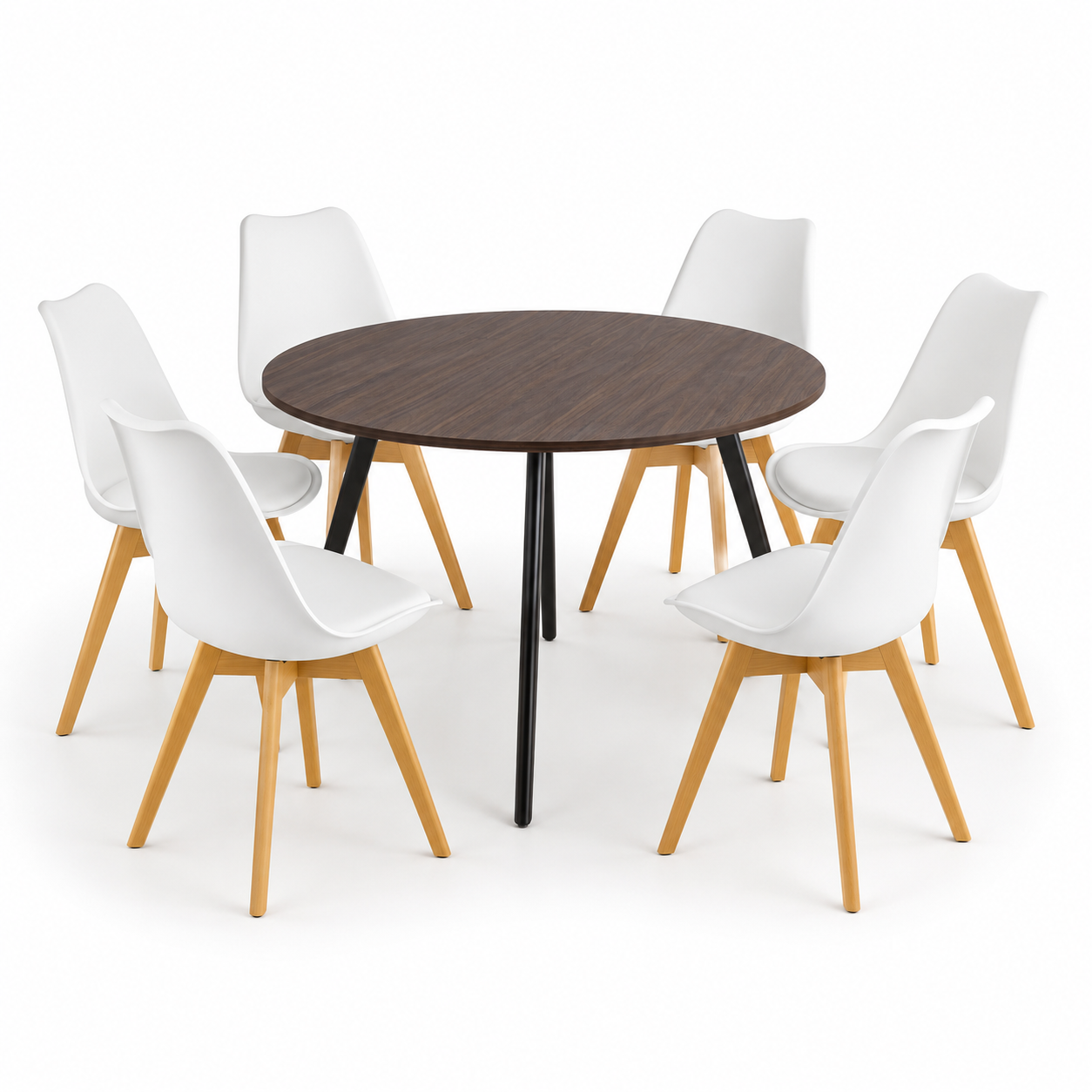 Comedor para 6 Personas Frankfurt Mesa Color Nogal