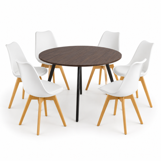 Comedor para 6 Personas Frankfurt Mesa Color Nogal