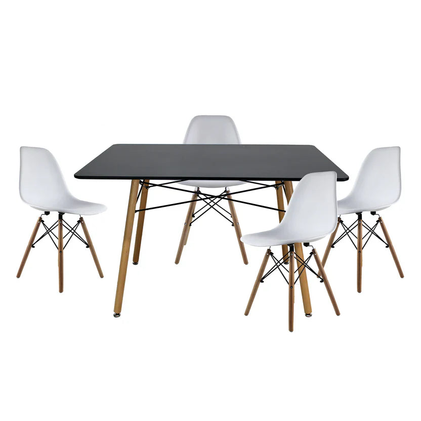 Comedor Eames Rectangular Mel Negro 120cm