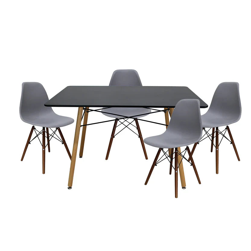 Comedor Eames Rectangular Mel Negro 120cm