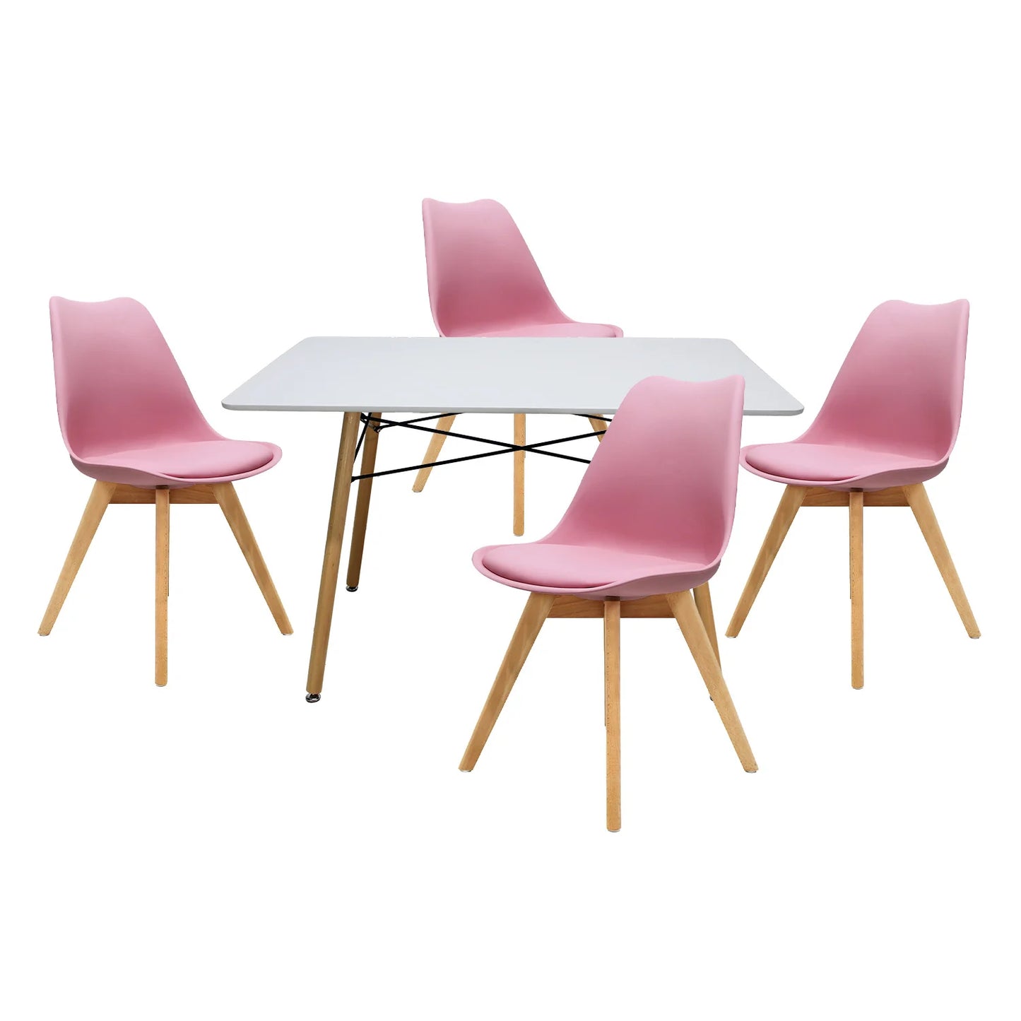 Comedor Frankfurt con Mesa Eames Rectangular 1.20m Blanco