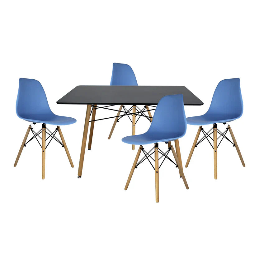 Comedor Eames Rectangular Mel Negro 120cm