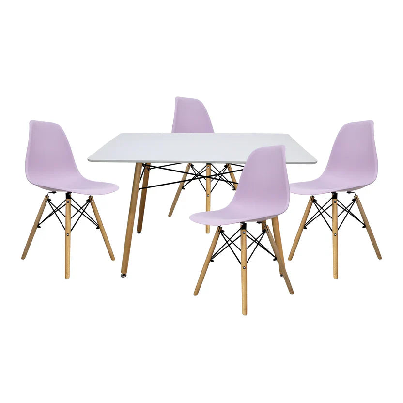 Comedor Eames Rectangular Mel Blanco 120cm