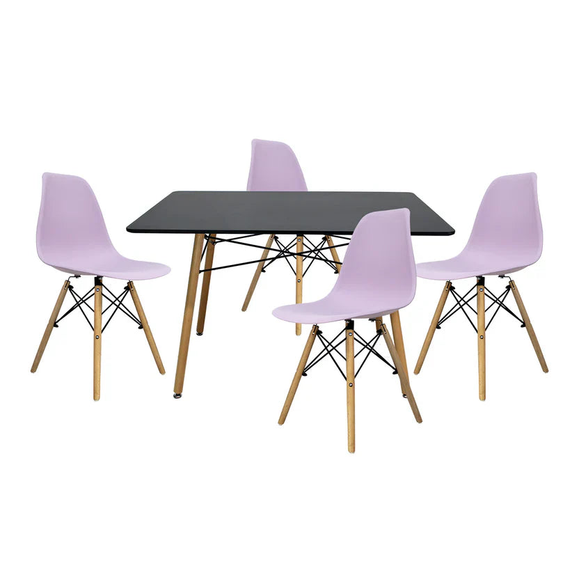 Comedor Eames Rectangular Mel Negro 120cm