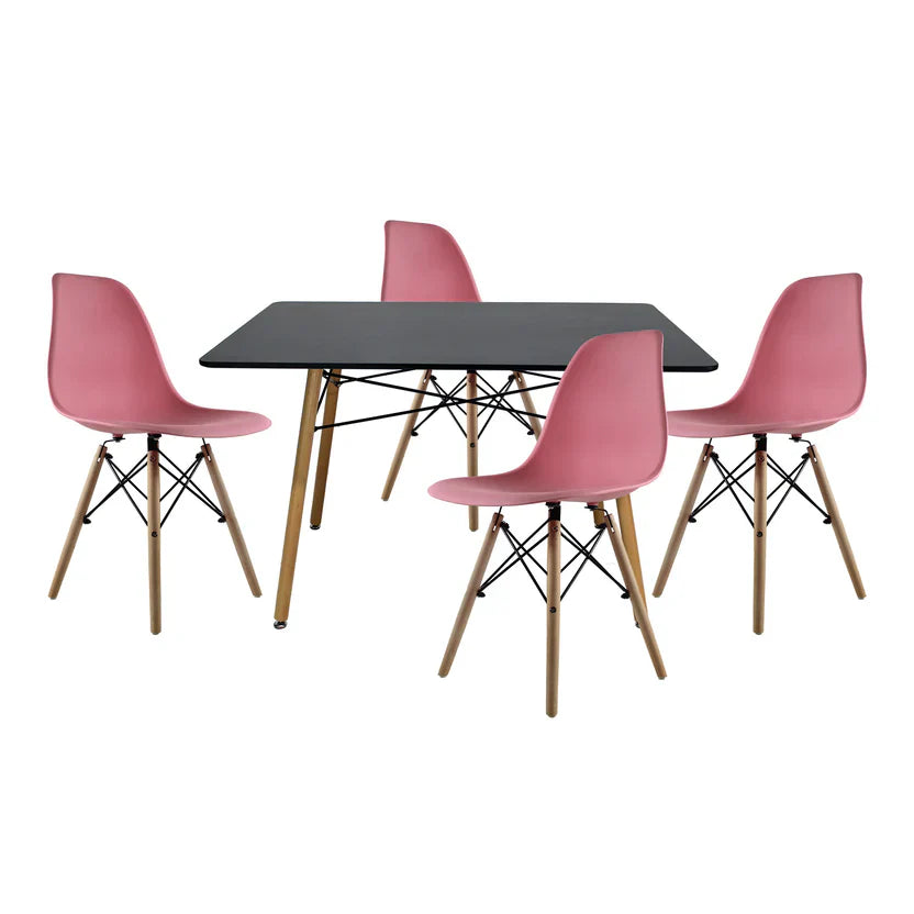 Comedor Eames Rectangular Mel Negro 120cm