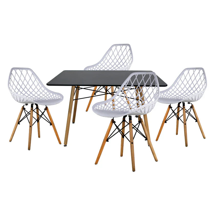 Comedor Vento 1.20m Rectangular Mel Negro