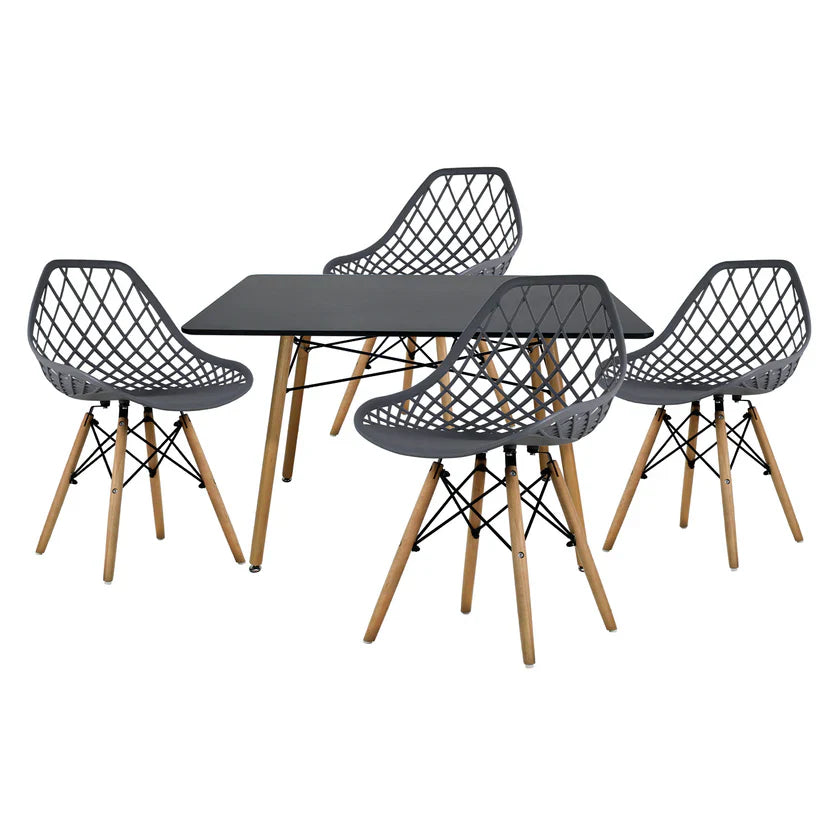 Comedor Vento 1.20m Rectangular Mel Negro
