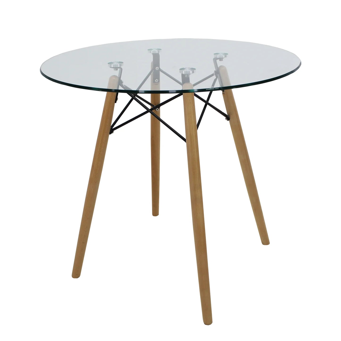 Comedor Moura Mesa 0.80m Cristal Eames 4 Personas