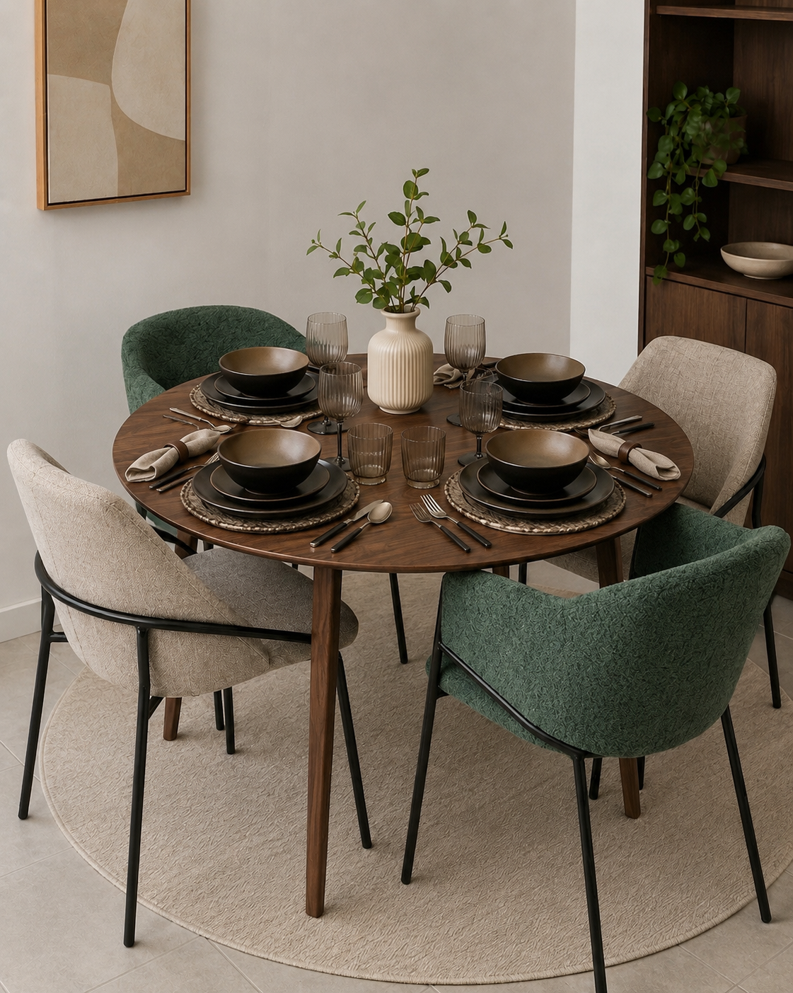 Comedor 4 Personas Madeira 2 Isolda + 2 Budelli