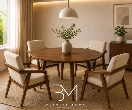 Comedor Kelly Circular 1.10m 4 Personas