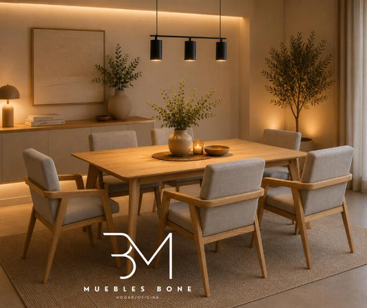 Comedor para 6 Personas Madeira + 6 Kelly