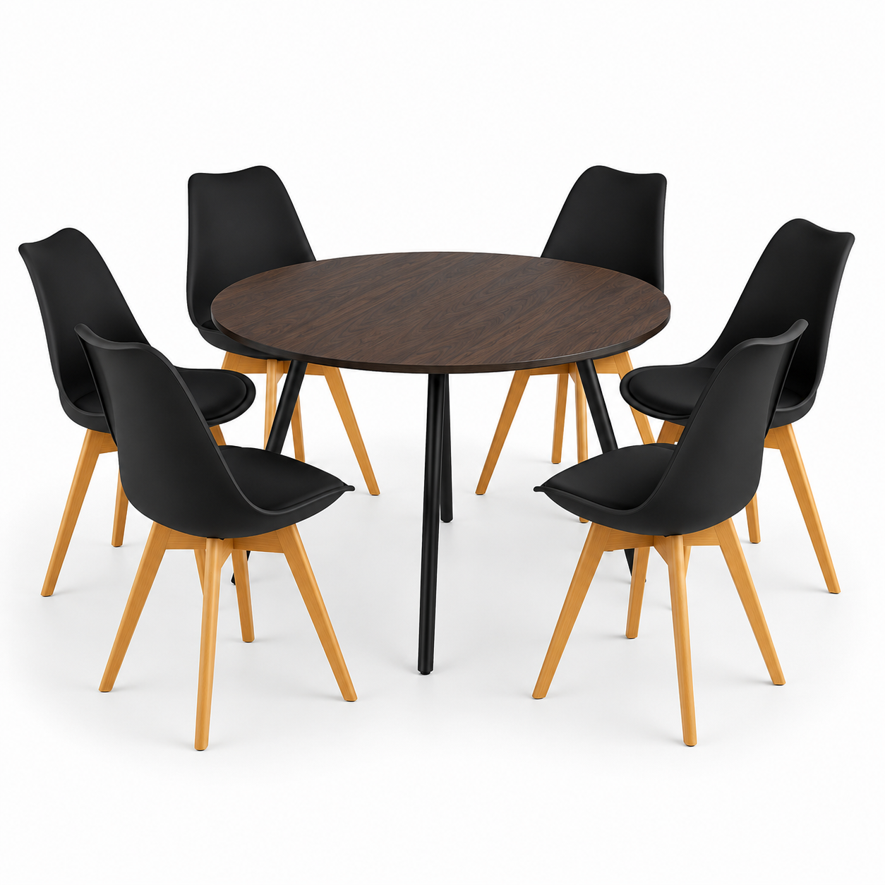 Comedor para 6 Personas Frankfurt Mesa Color Nogal