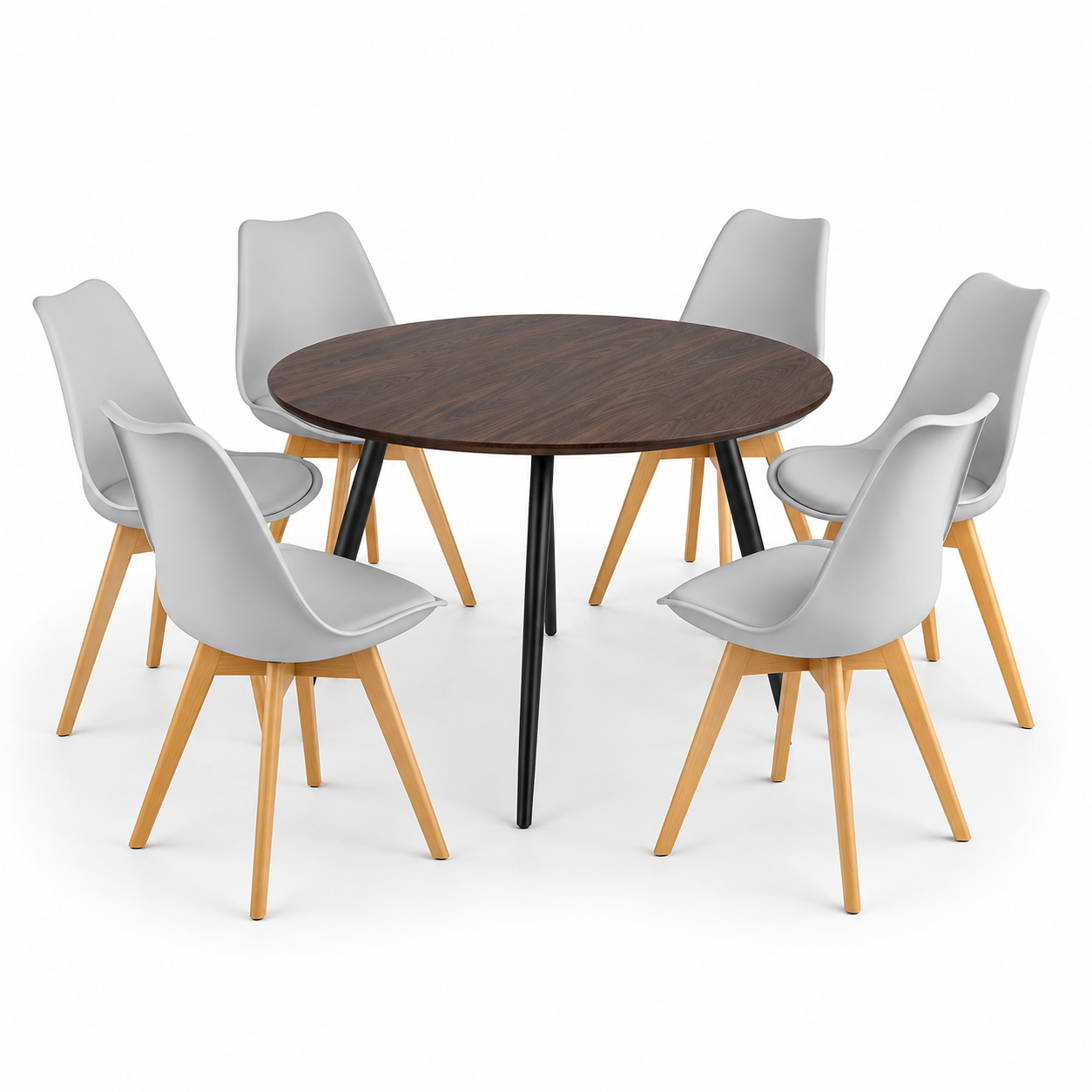 Comedor para 6 Personas Frankfurt Mesa Color Nogal