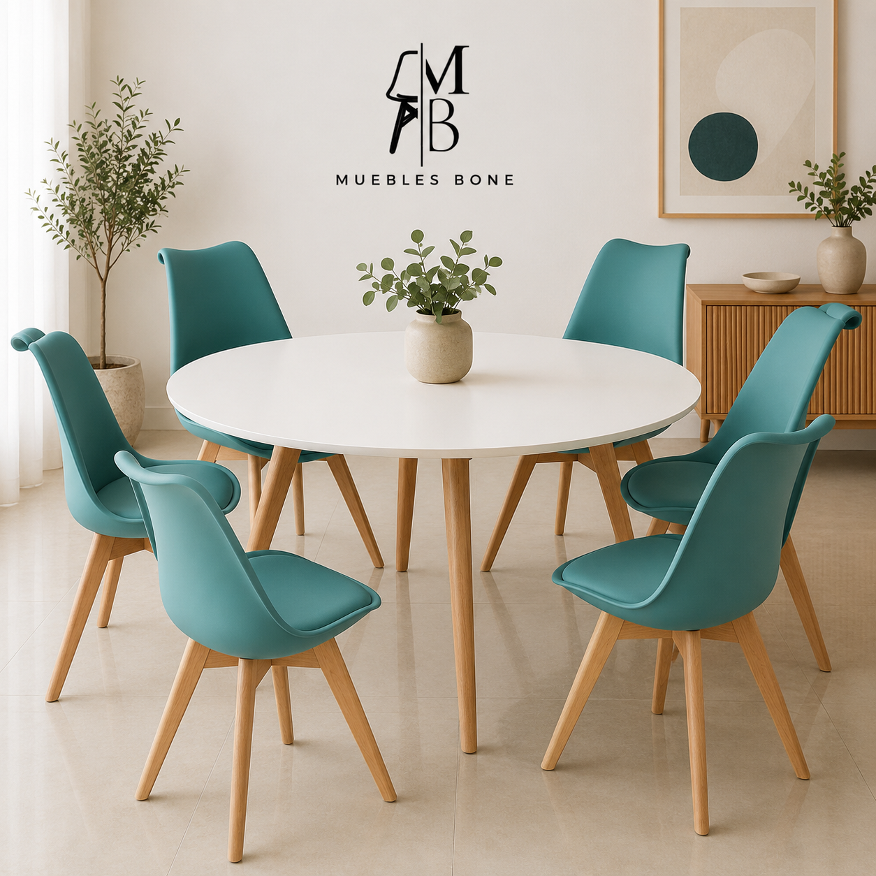 Comedor para 6 Personas Frankfurt Mesa Blanca