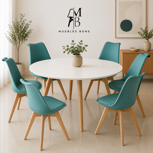 Comedor para 6 Personas Frankfurt Mesa Blanca