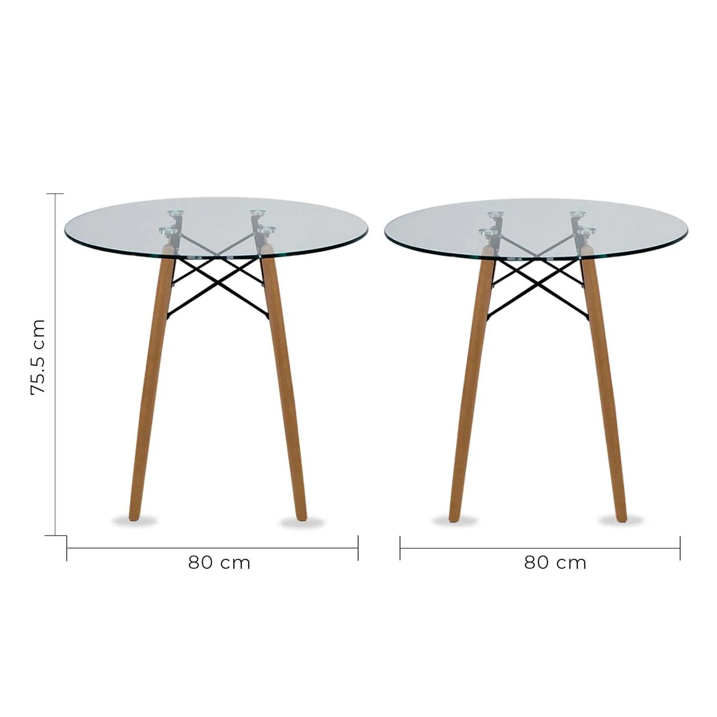 Comedor Frankfurt Mesa Eames de Cristal 0.80m