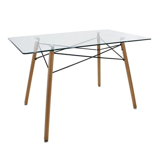 Mesa Eames Rectangular de Cristal