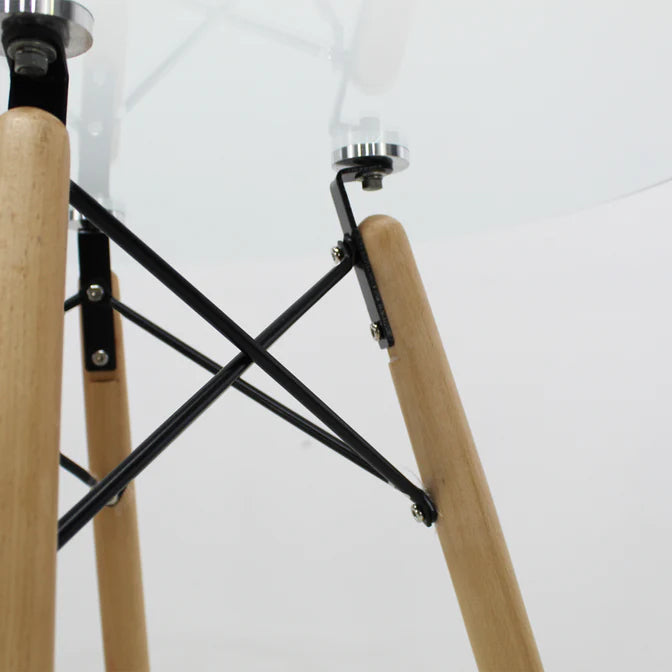 Mesa Eames Circular de .80cm D en Cristal