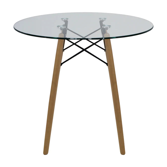 Mesa Eames Circular de .80cm D en Cristal