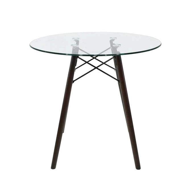 Mesa Eames Circular de .80cm D en Cristal