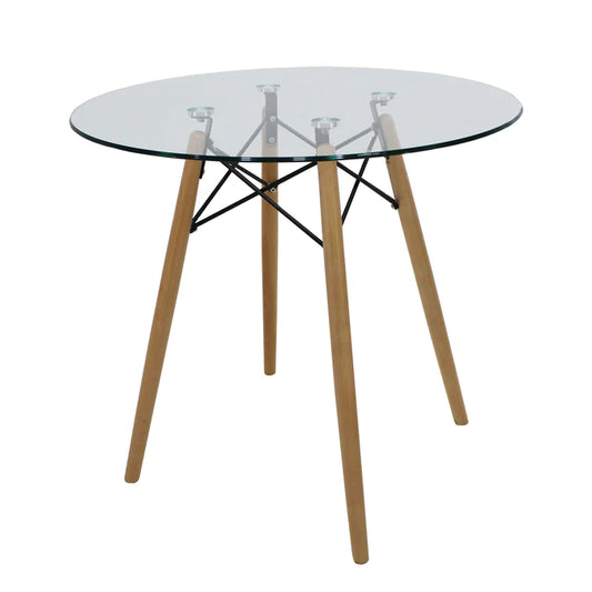 Mesa Eames Circular de .80cm D en Cristal