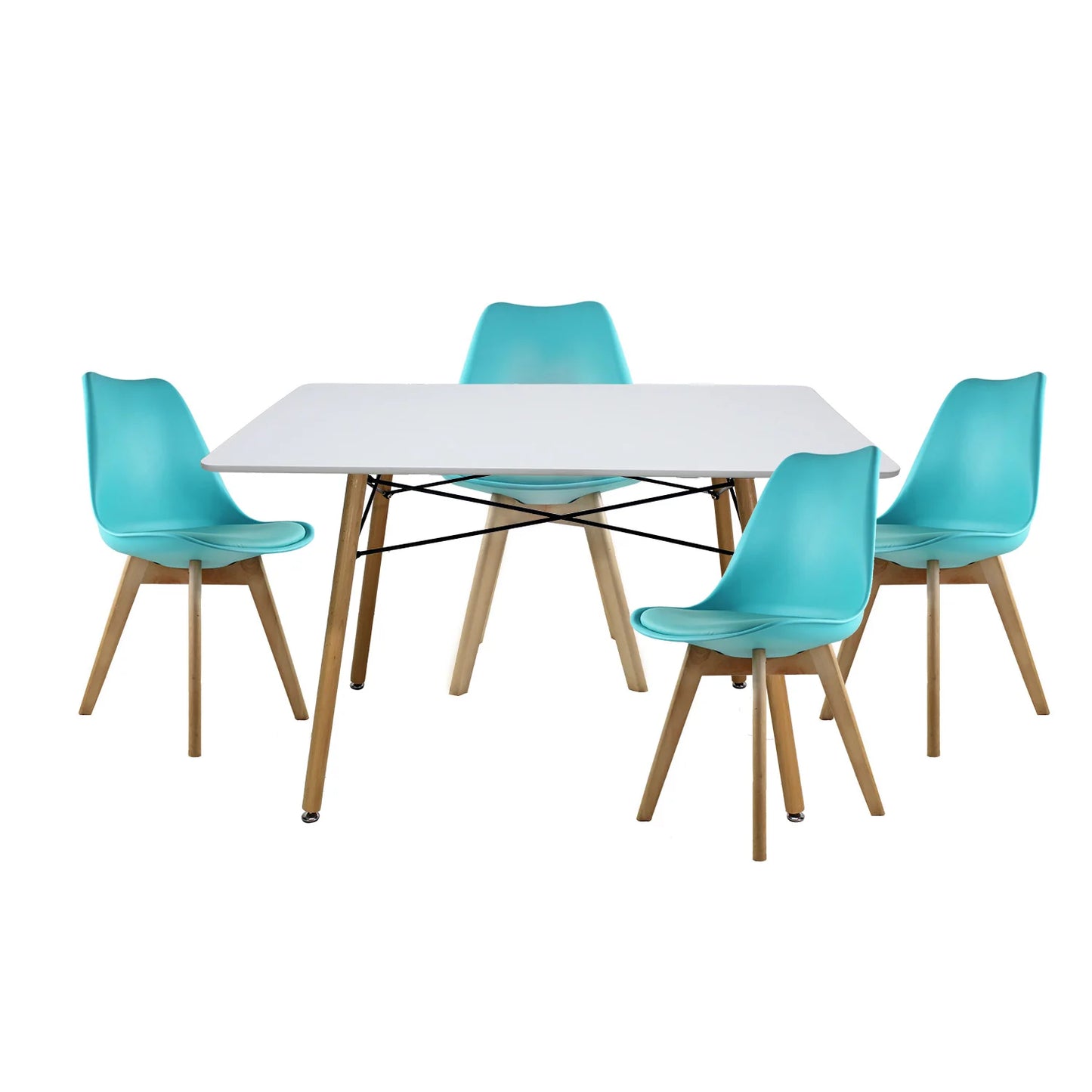 Comedor Frankfurt con Mesa Eames Rectangular 1.20m Blanco