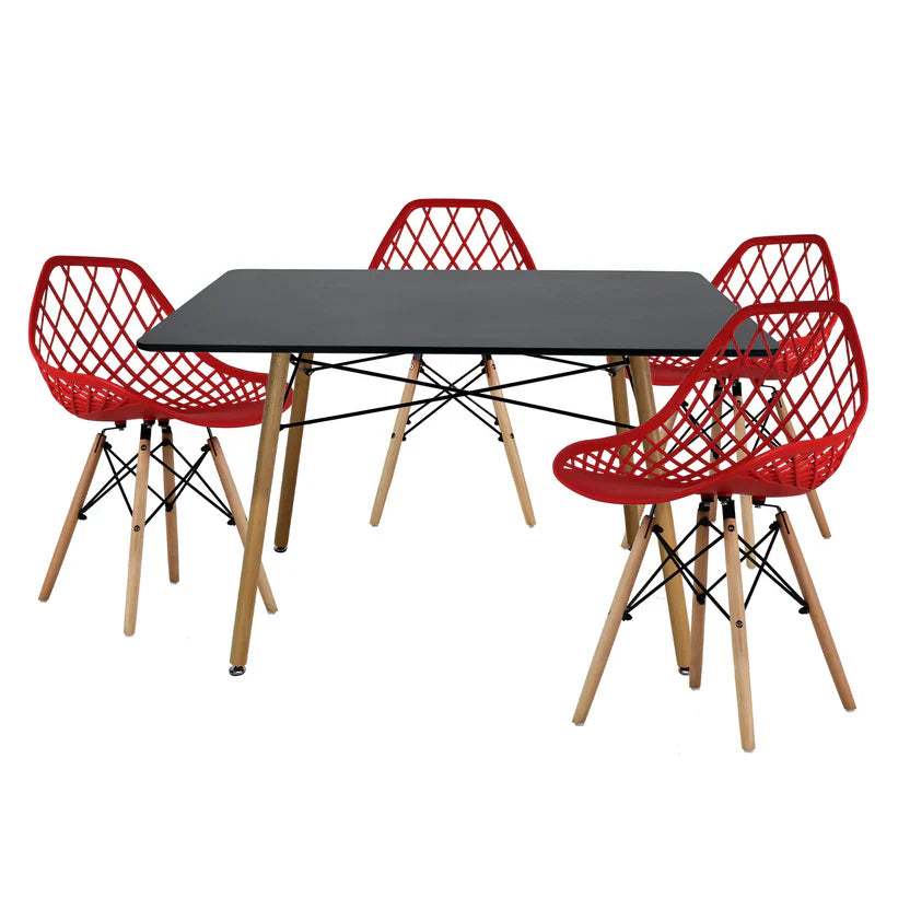 Comedor Vento 1.20m Rectangular Mel Negro