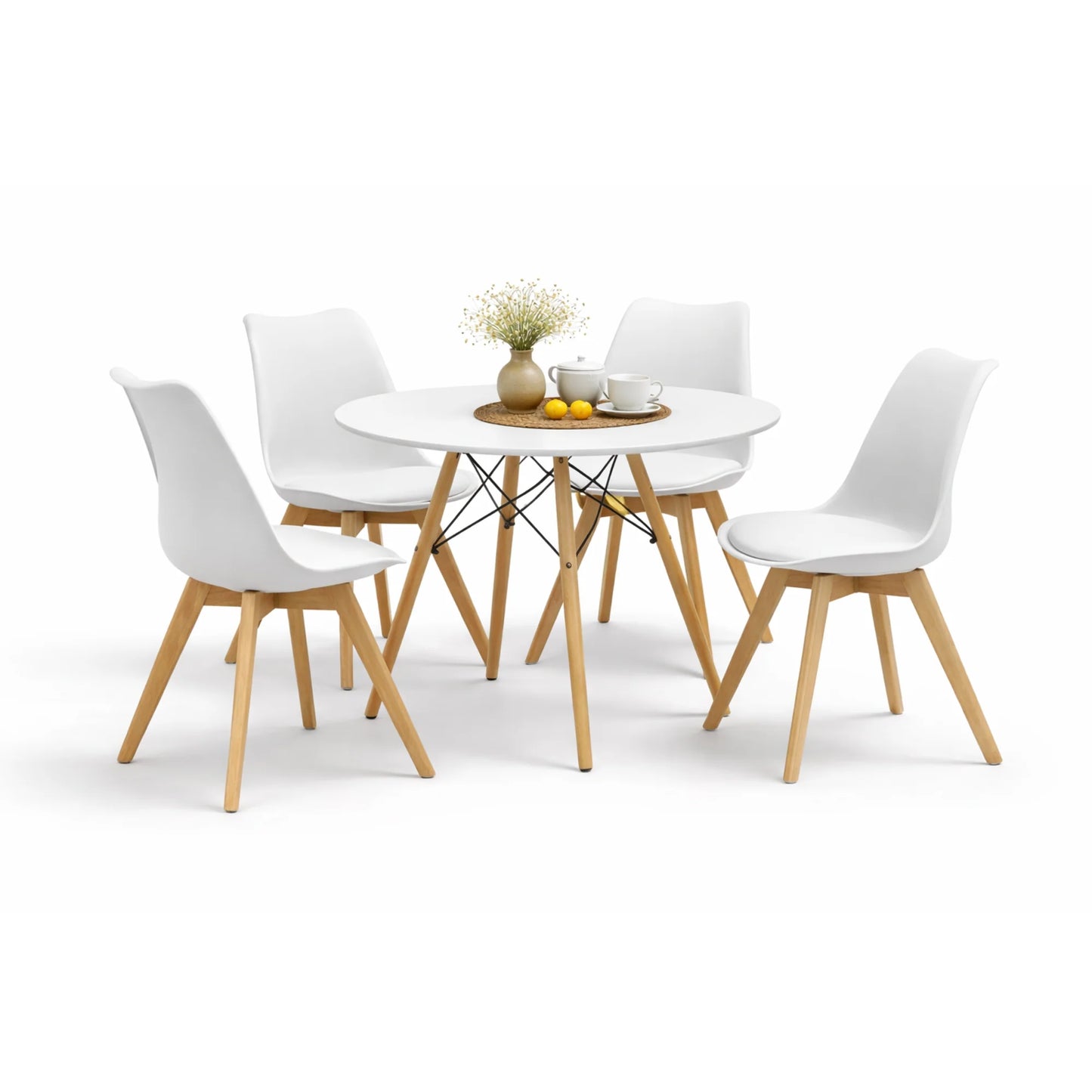 Comedor Frankfurt con Mesa Eames 0.80m Blanco
