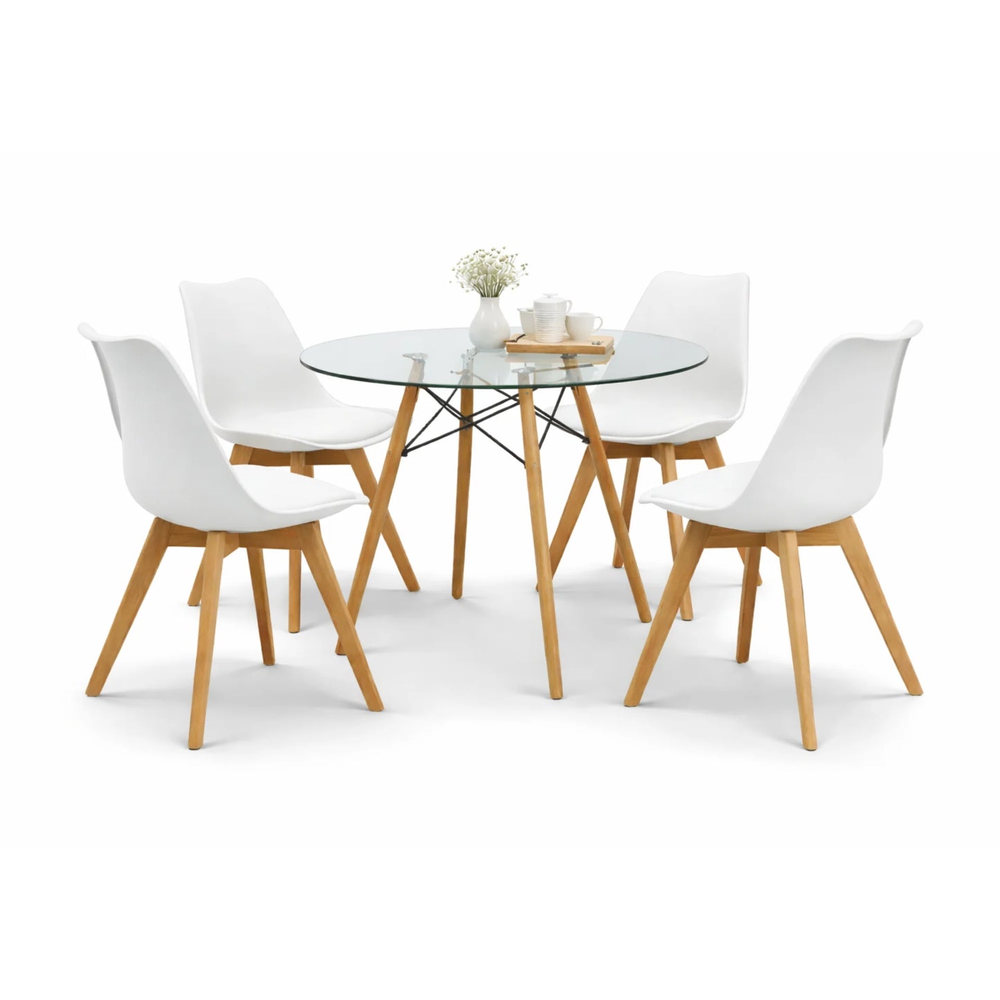 Comedor Frankfurt Mesa Eames de Cristal 0.80m