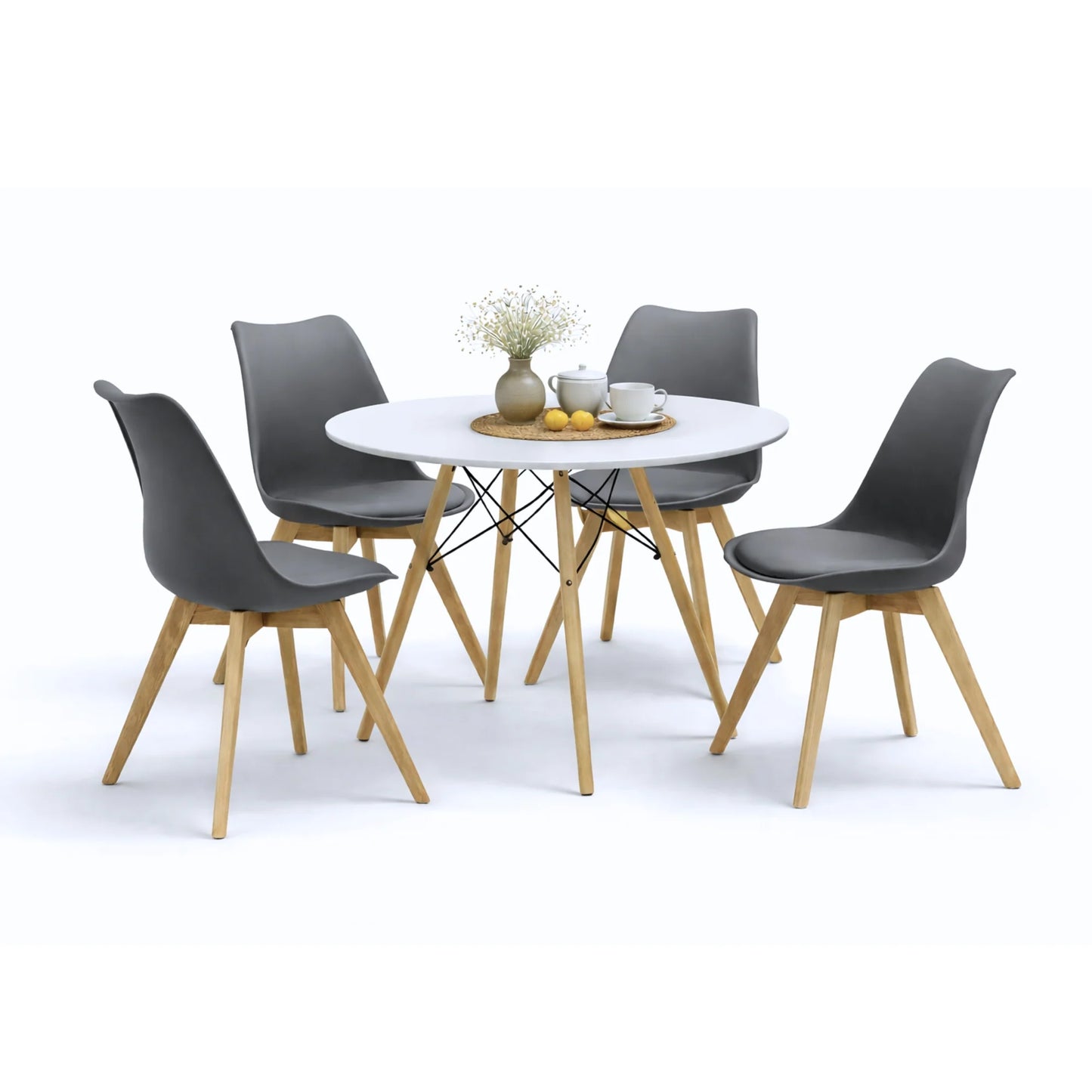Comedor Frankfurt con Mesa Eames 0.80m Blanco