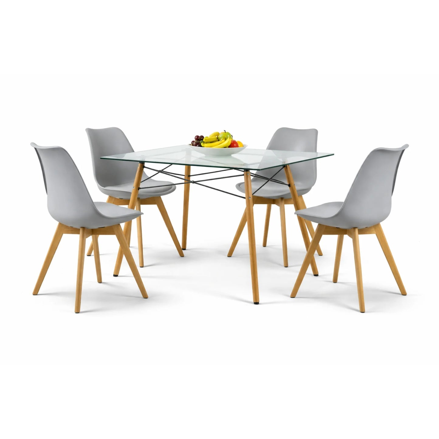 Comedor Frankfurt Mesa Eames de Cristal 1.20m