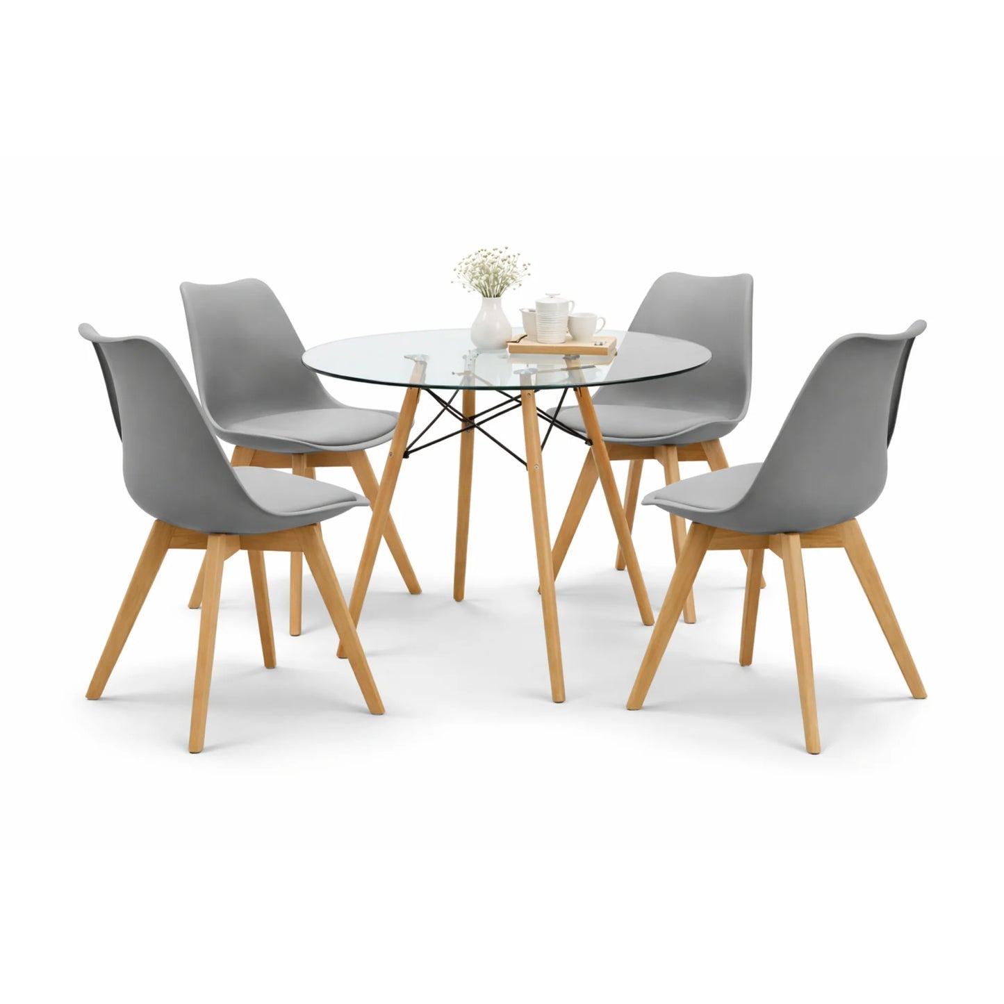 Comedor Frankfurt Mesa Eames de Cristal 0.80m