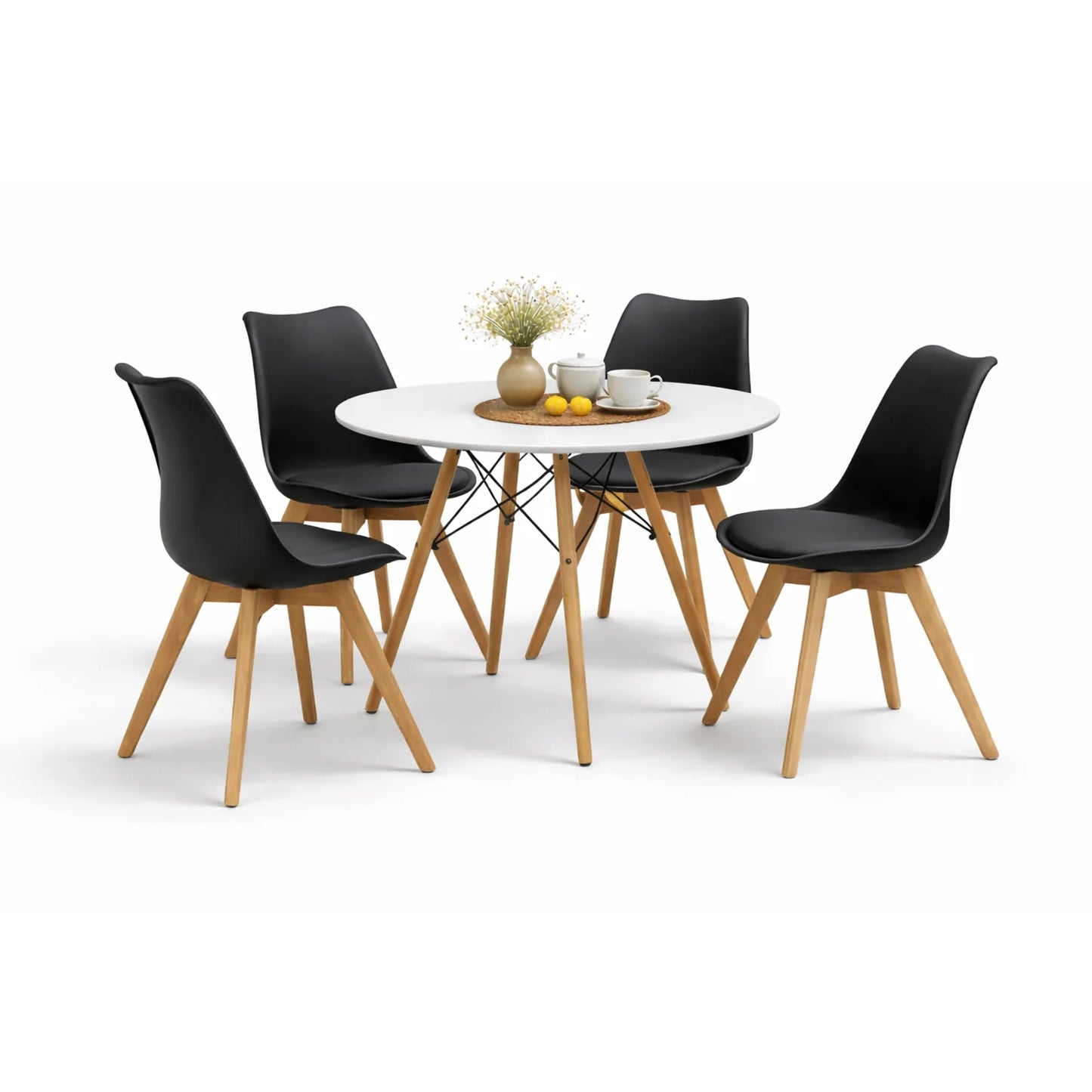 Comedor Frankfurt con Mesa Eames 0.80m Blanco