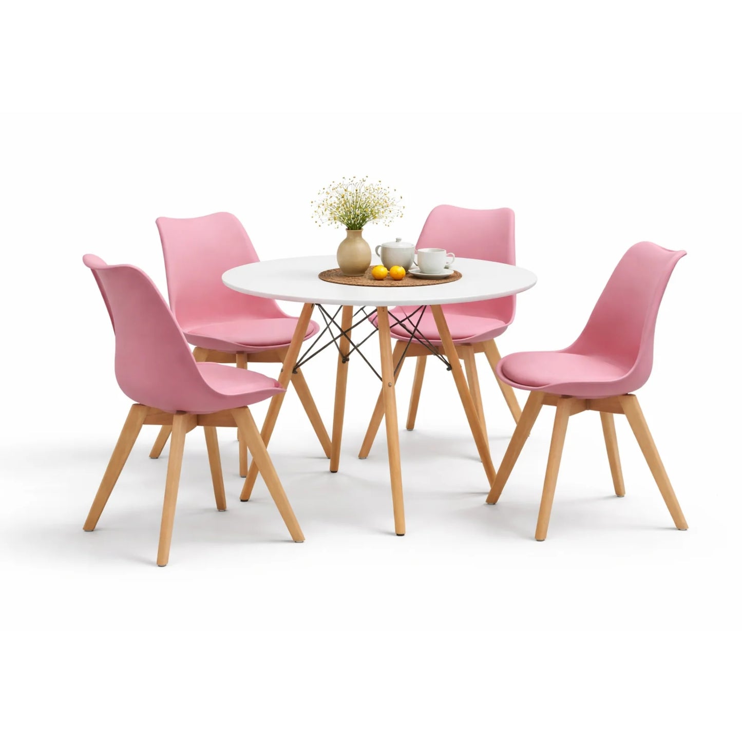 Comedor Frankfurt con Mesa Eames 0.80m Blanco