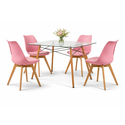 Comedor Frankfurt Mesa Eames de Cristal 1.20m