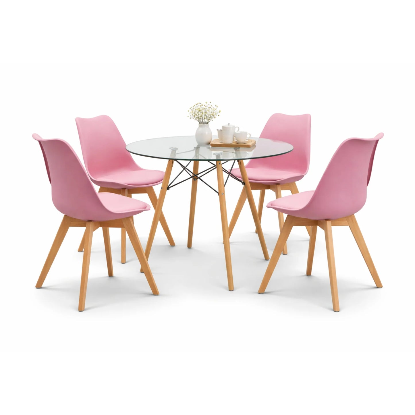 Comedor Frankfurt Mesa Eames de Cristal 0.80m