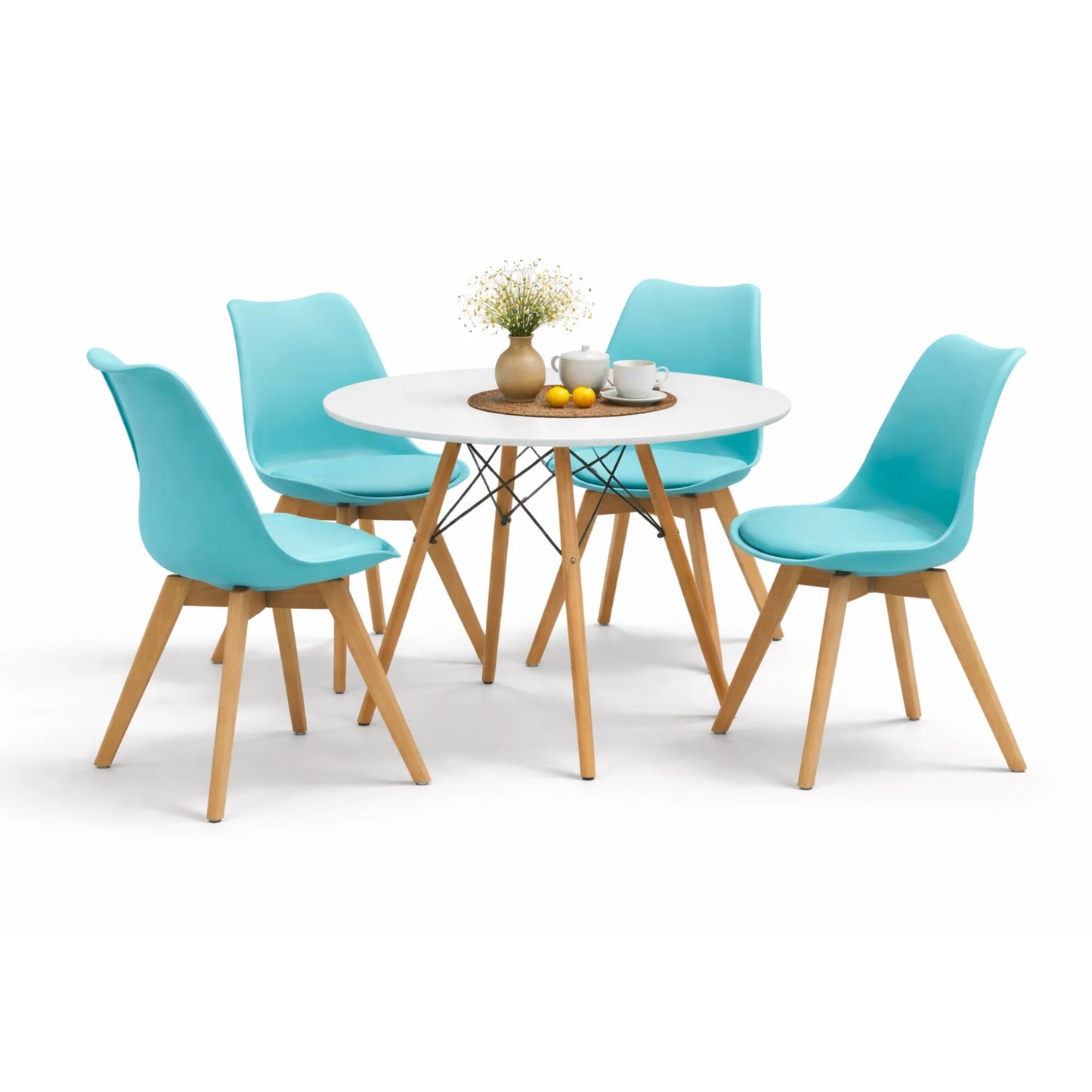 Comedor Frankfurt con Mesa Eames 0.80m Blanco