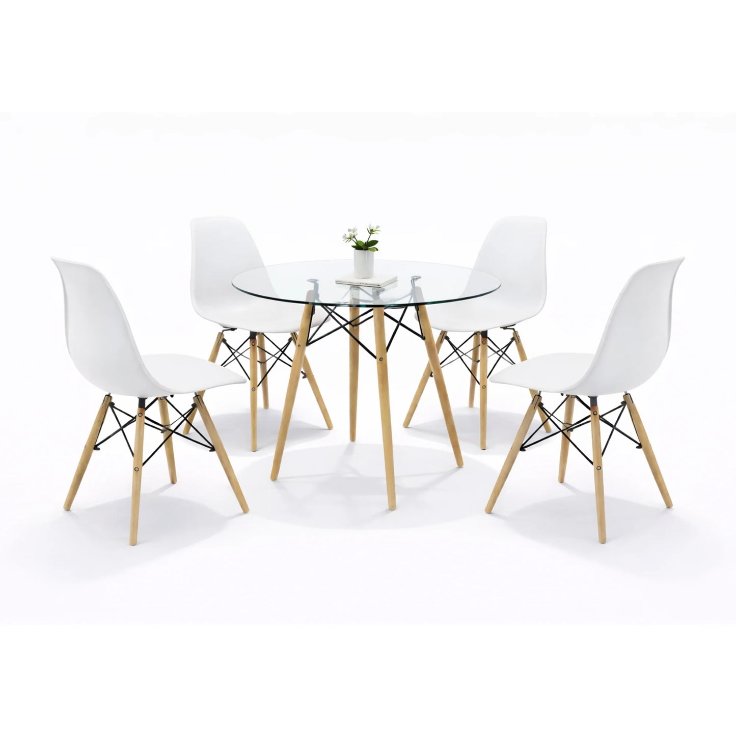Comedor Eames Cristal 0.80m De Diametro