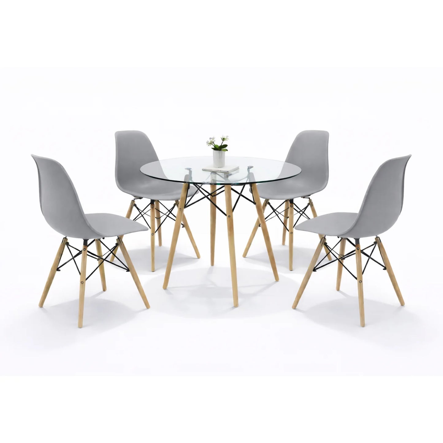 Comedor Eames Cristal 0.80m De Diametro