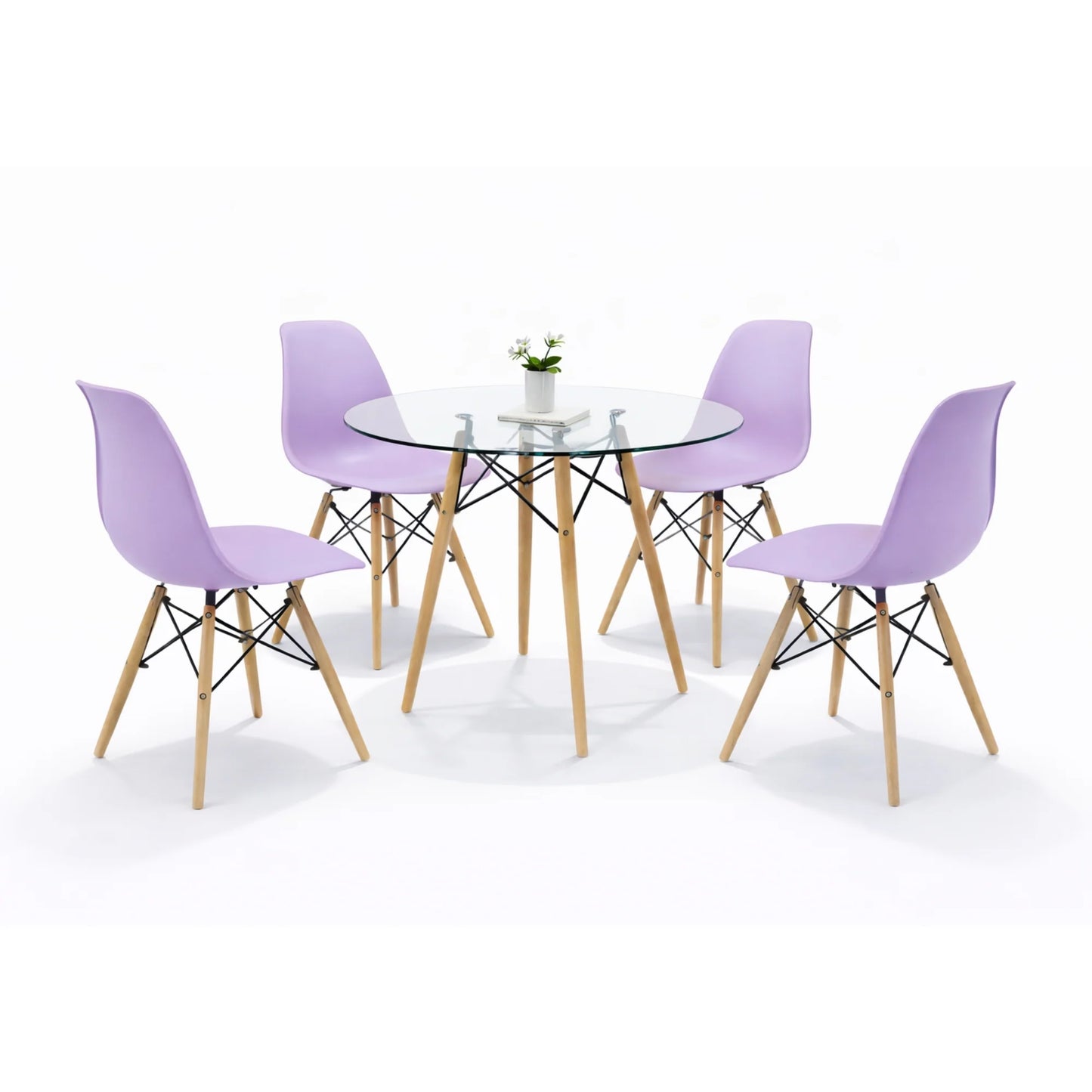 Comedor Eames Cristal 0.80m De Diametro